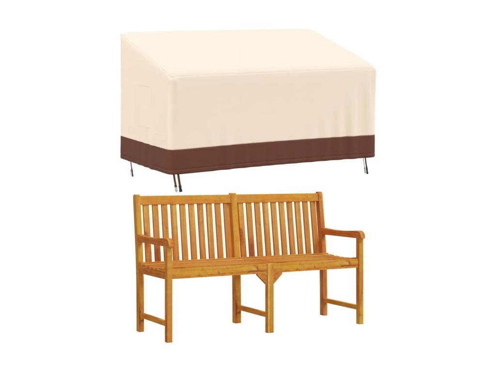 Housse de banc 3 places beige 159x84x56/81 cm Meublita 600D