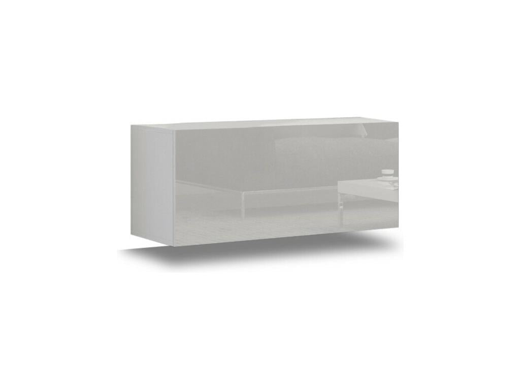 Ensemble de meubles de salon blanc suspendus collection Meublita XXIX- 249cm 8 meubles leds modulables.