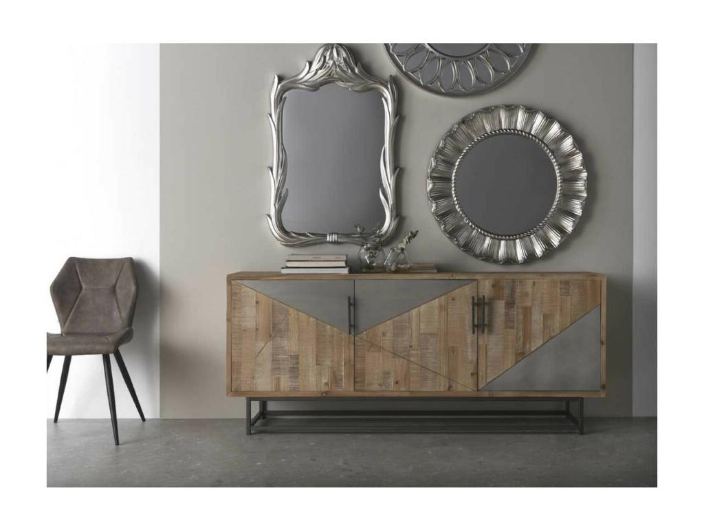 Buffet 3 portes Bois massif/Métal - Vertchez