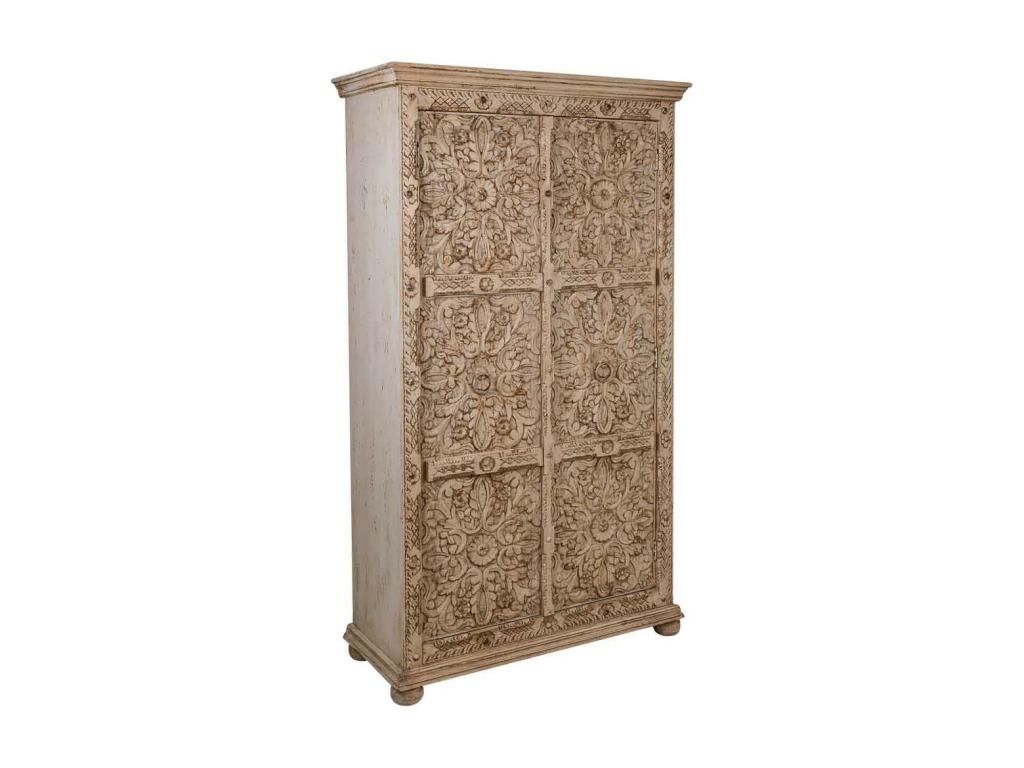 Armoire en bois artisanal marron 102x44x183h