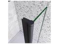 Volet pivotant seul 40x200cm pour paroi de douche à l'italienne noire en verre 8mm retour pivotant à 180 verre anticalcaire