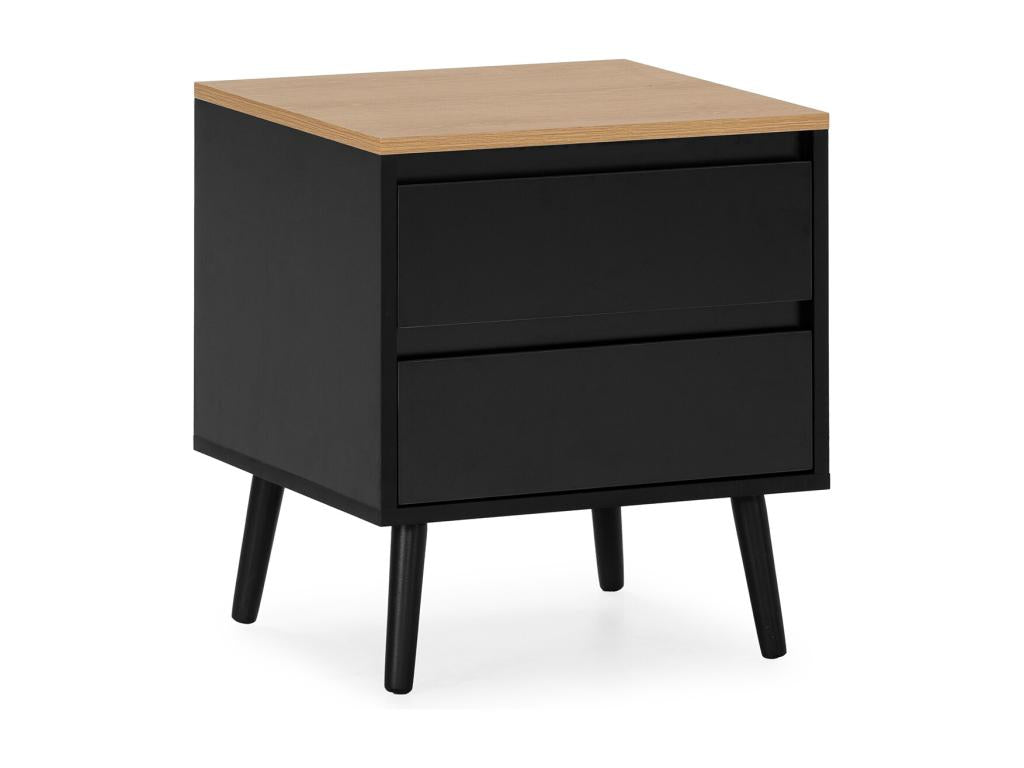 Table de chevet Meublita 2 tiroirs couleur Noir
