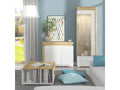 Vitrine 1 porte ouverture droite LED inclus Doucezen Blanc et Bois