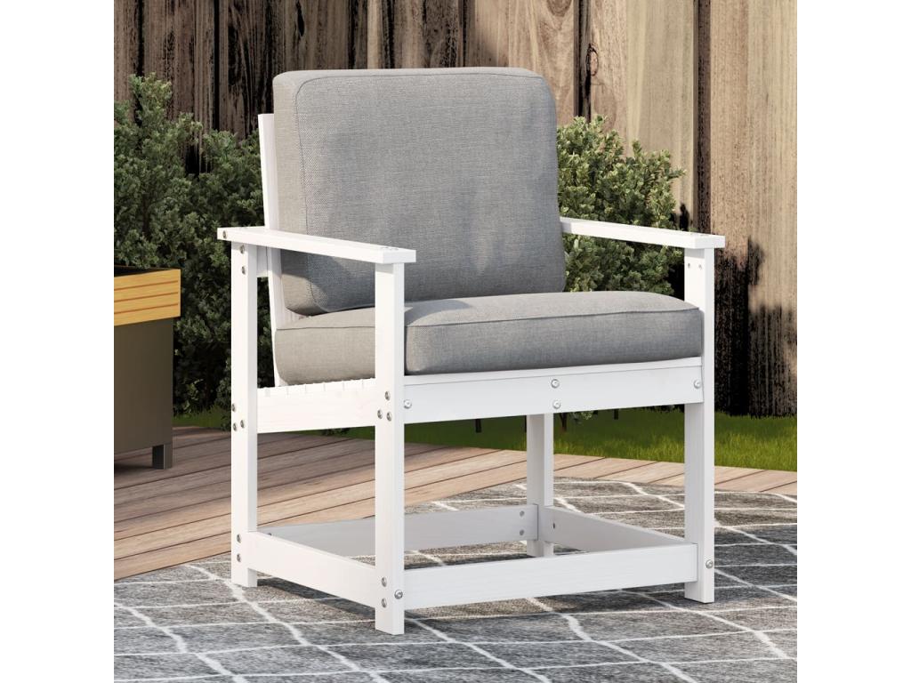 Chaise de jardin blanc 62x56x77 cm bois de pin massif
