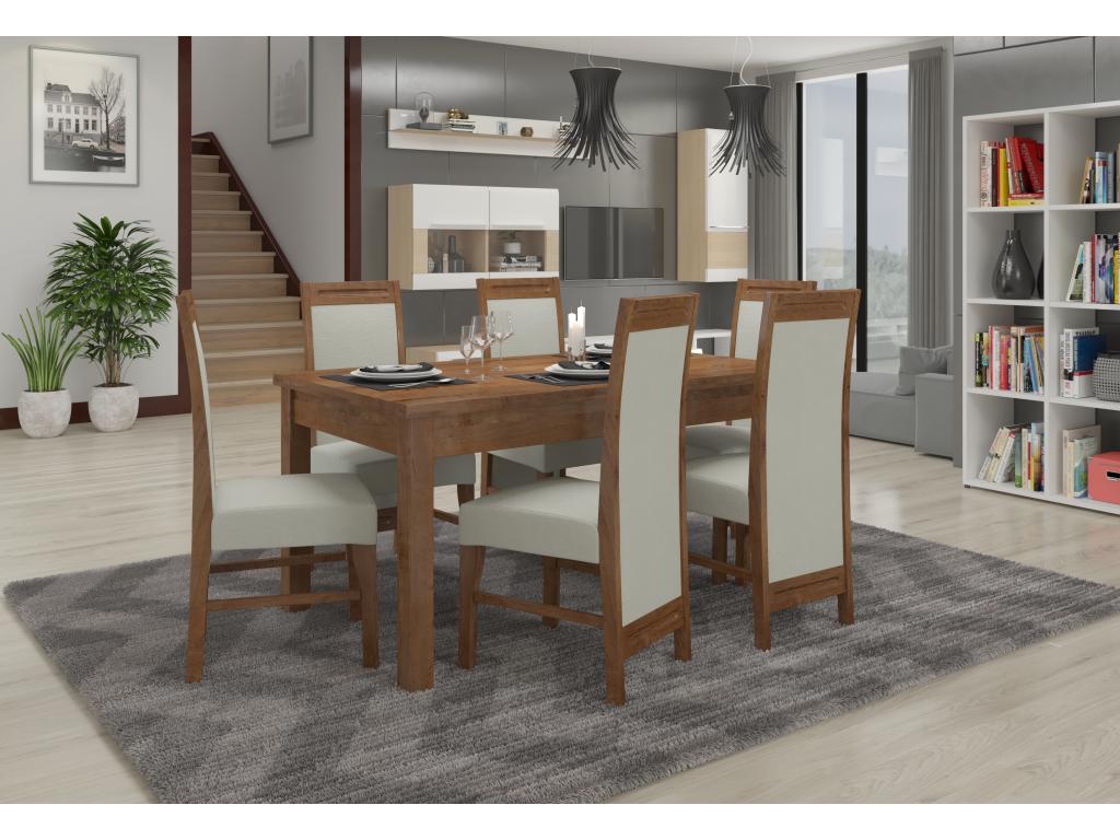 Chaise bois marron et tissu au choix Meublita-Tissu 27125