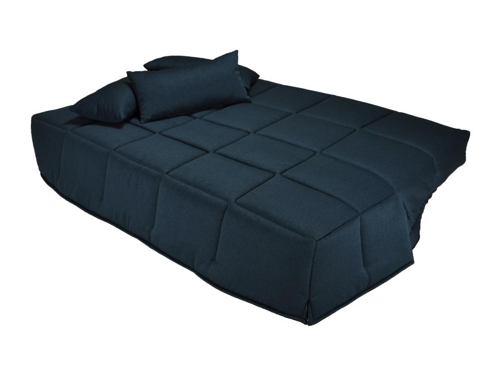 Canapé clic clac tissu avec rangement matelas Meublita 15cm Balkoa 207cm-Couleur Noir