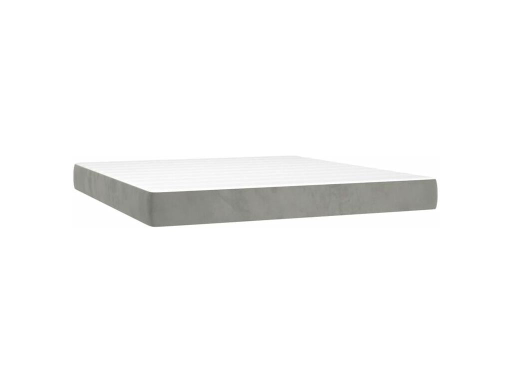 Sommier à Meublita de lit matelas et LED Gris clair 180x200