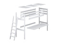 Lit mezzanine en bois - avec bureau N02 Noir / Chêne Naturel 100x200