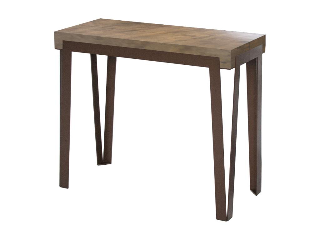 Console extensible 90x40/300 cm Meublita Noyer cadre Ruille