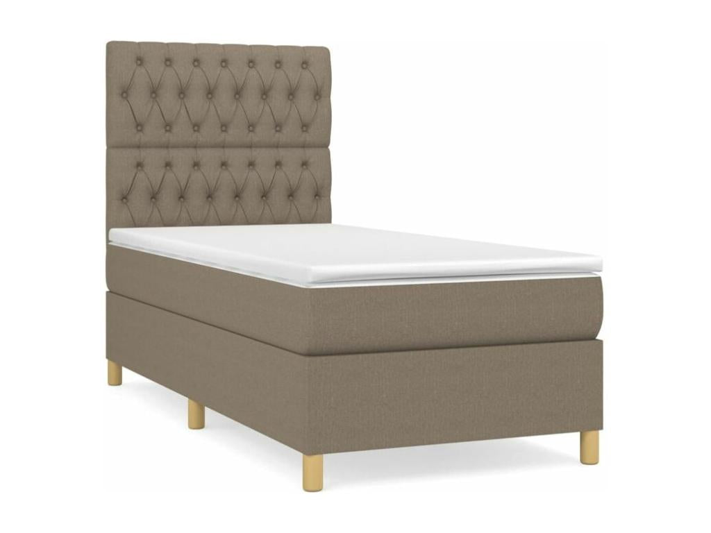 Sommier à Meublita de lit avec matelas Meublita 90x190 Tissu