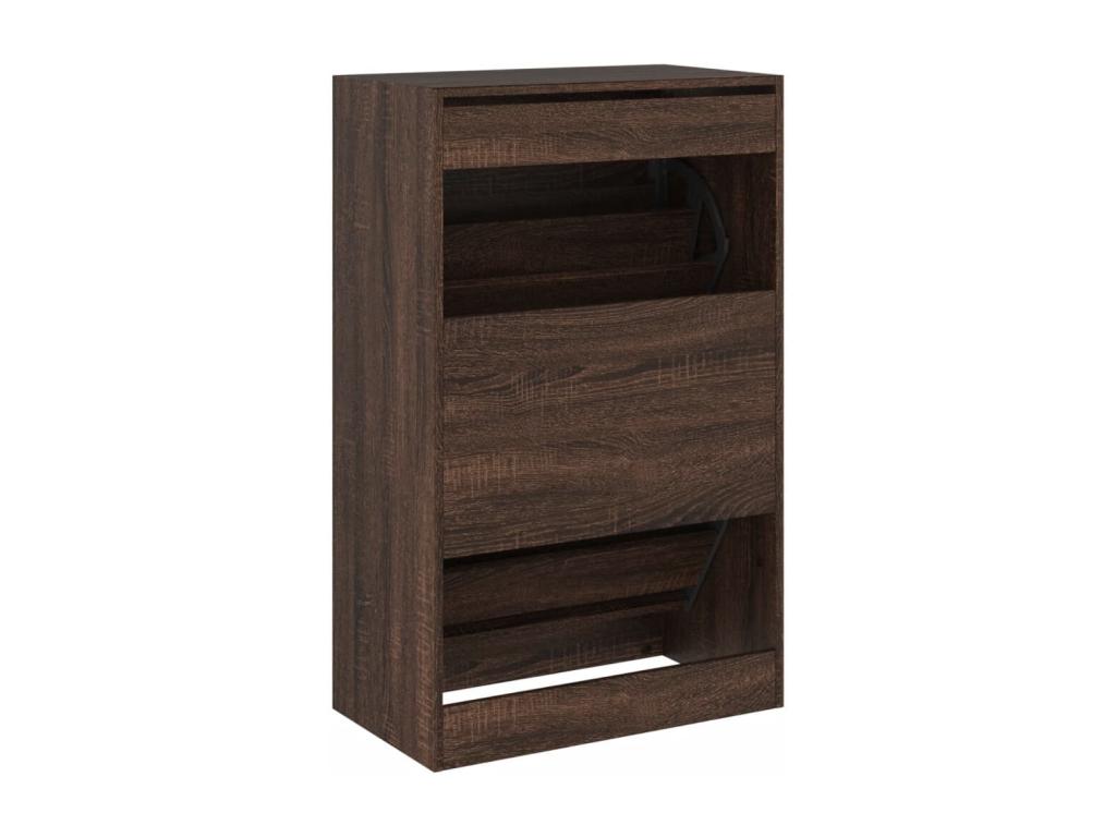 Armoire à chaussures chêne marron 60x34x96.5 bois ingénierie