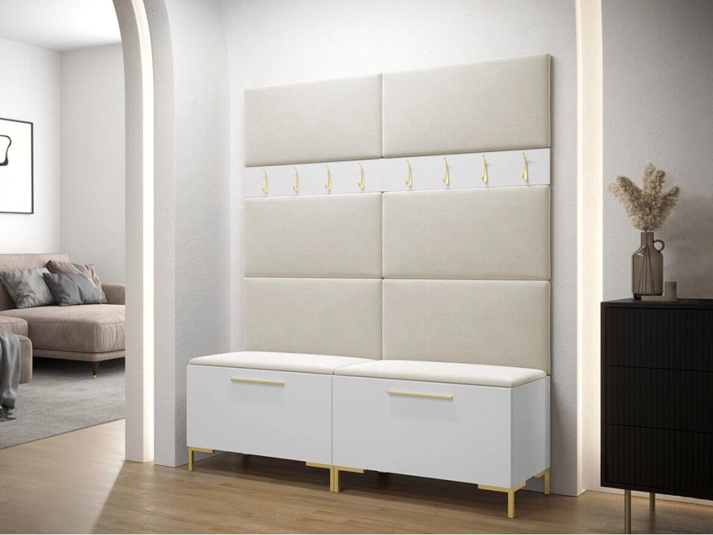 Meuble d'entrée Vertchez 101 196x168x46cm Blanc Stratifié - Tapisserie