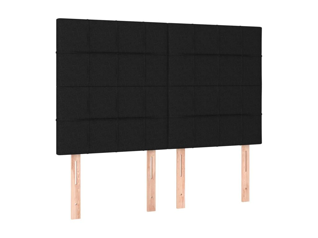 Sommier à Meublita de lit avec matelas Noir 140x190 Tissu