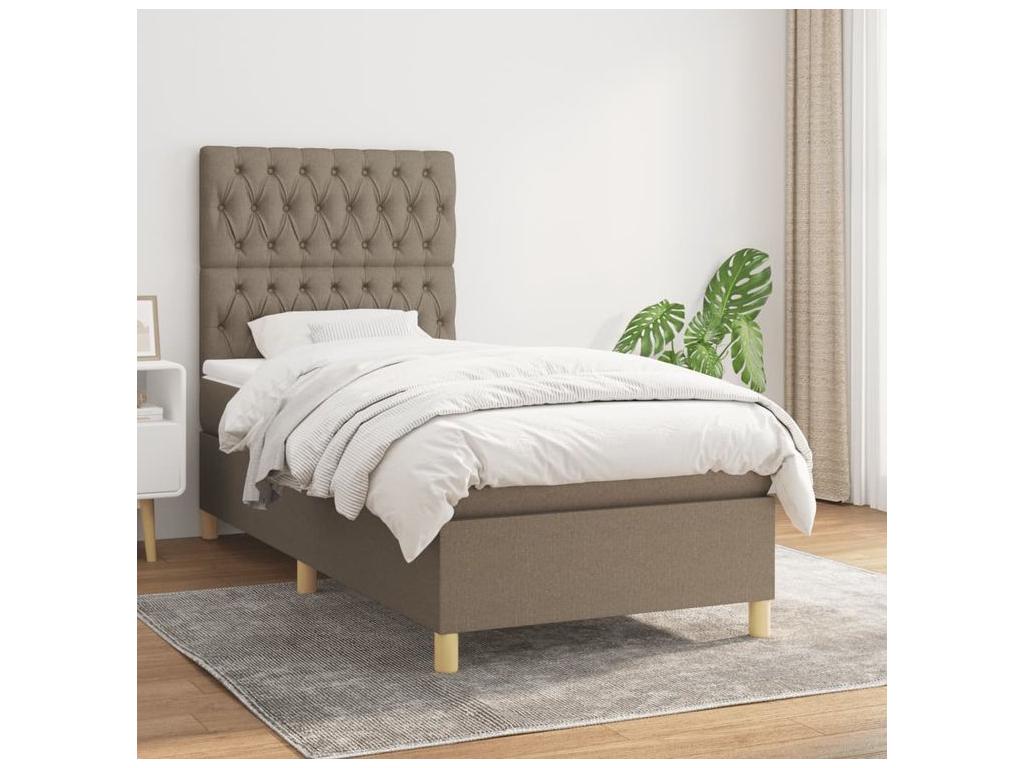 Sommier à Meublita de lit avec matelas Meublita 90x190 Tissu