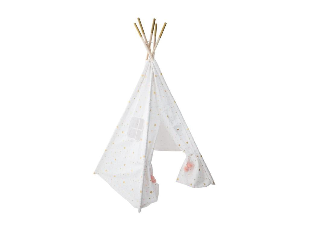 Meublita Déco Enfant à 5 Pieds Pompons 160cm Blanc
