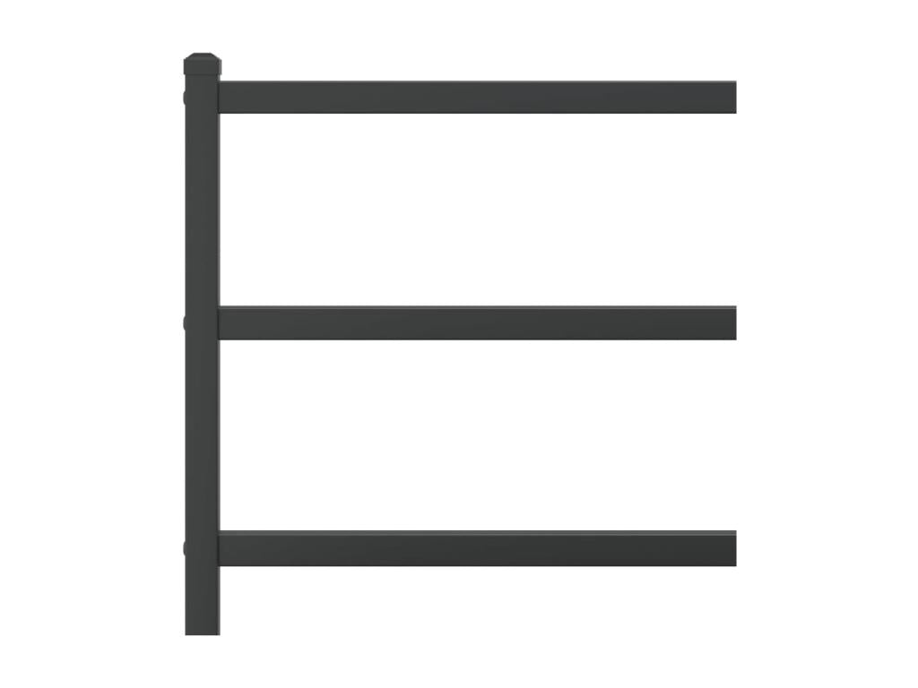 Cadre de lit métal sans matelas avec pied de lit noir 120x190cm