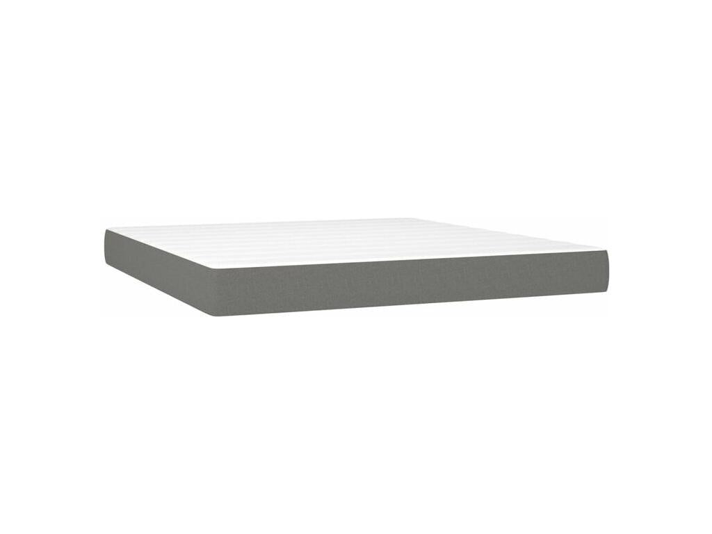Sommier à Meublita de lit avec matelas Gris foncé 160x200 Tissu