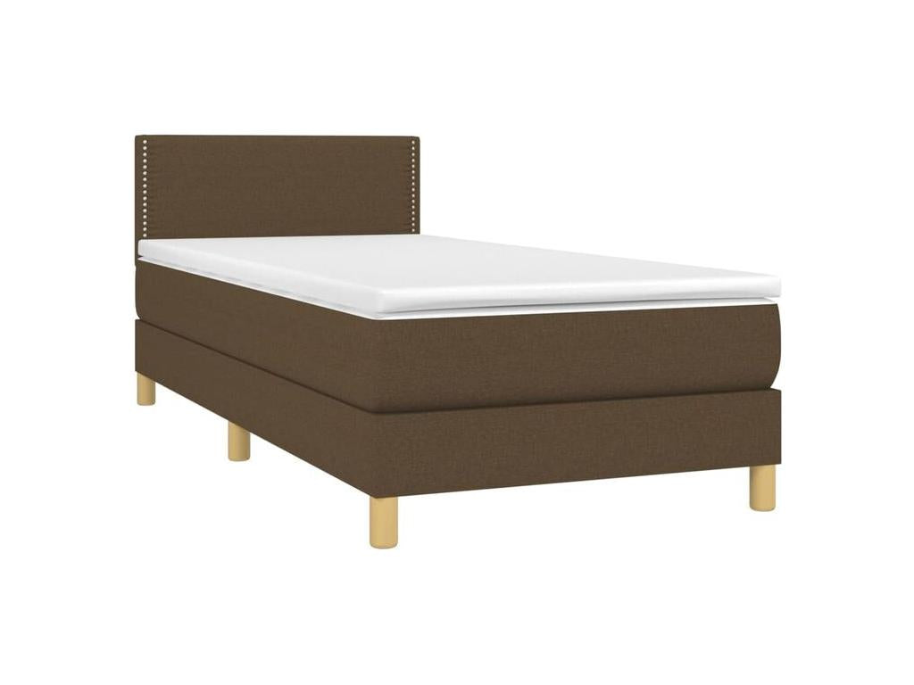 Sommier à Meublita de lit avec matelas Marron foncé 100x200