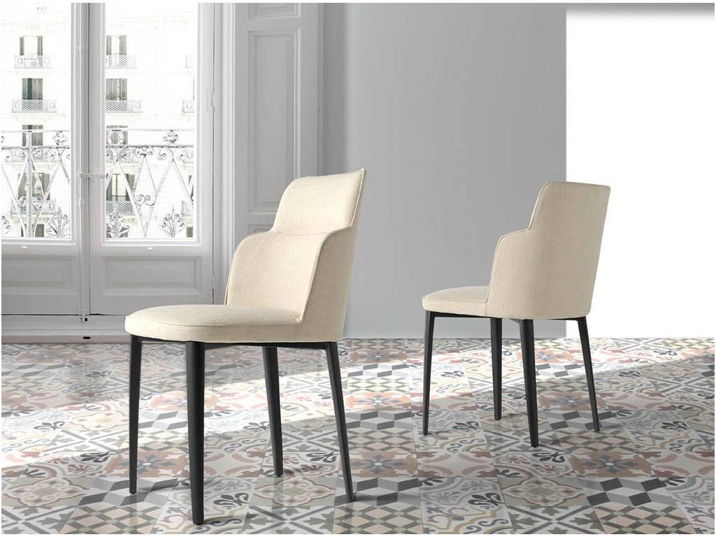 Chaise tissu et pieds acier Meublita - lot de 2-Couleur Meublita 53