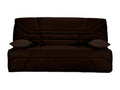 Canapé clic clac tissu avec rangement matelas Doucezen 14cm Bakoa 193cm-Couleur Marron Foncé