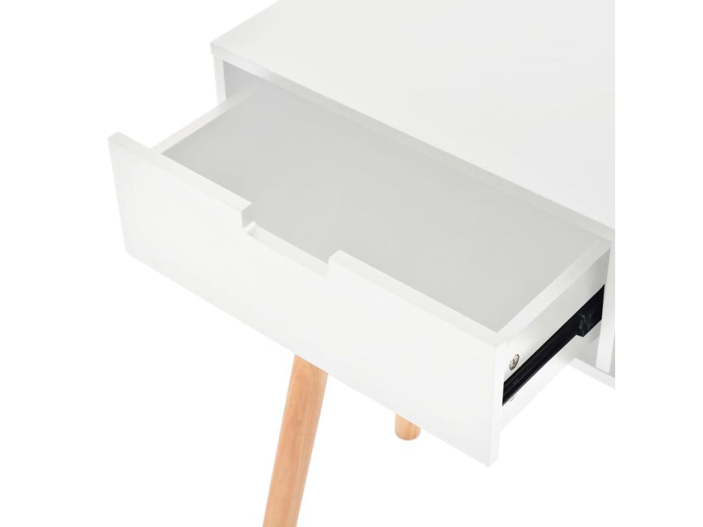 Table console Bois de pin massif 80x30x72 cm Blanc
