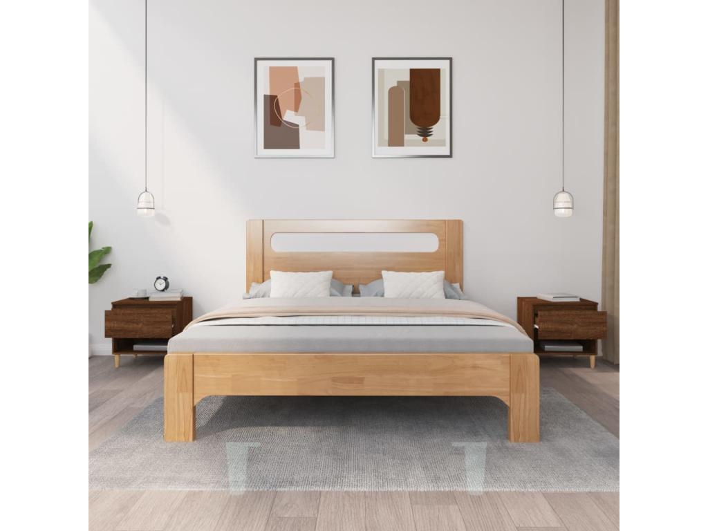 Tables de chevet 2 pcs Chêne brun 50x46x50 cm Bois d'ingénierie