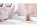 Lit enfant fille Meublita avec tiroir balustrade et matelas inclus - Princesse et licorne roses - 160 cm x 80 cm