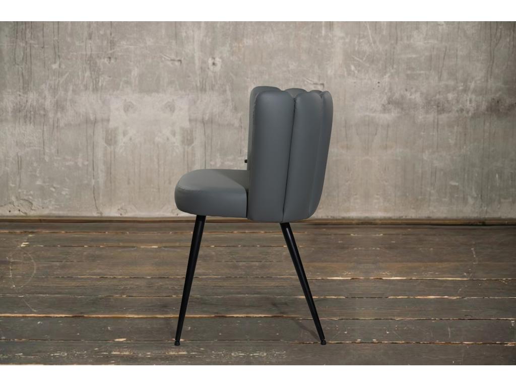 Chaise - Gris similicuir - Doucezen