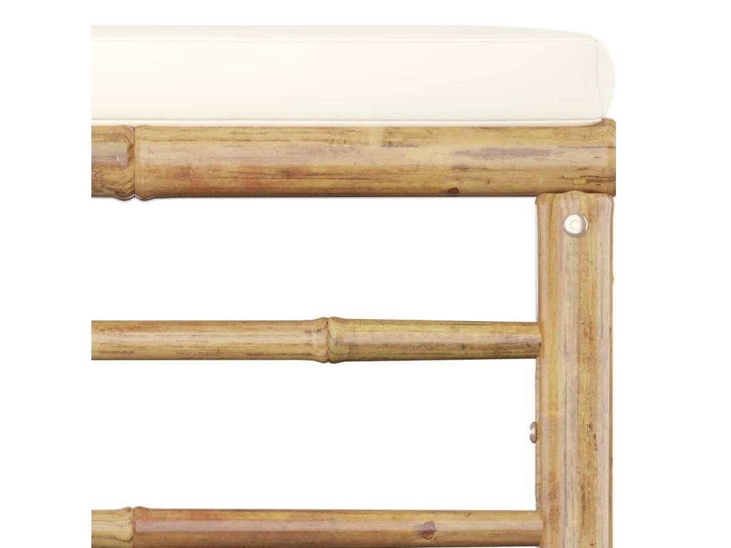 Salon de jardin 4 pcs avec coussins blanc crème Meublita