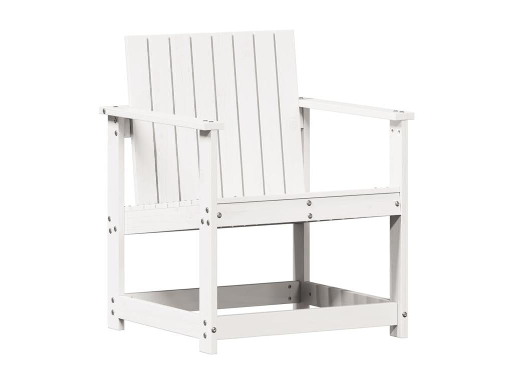 Chaise de jardin blanc 62x56x77 cm bois de pin massif