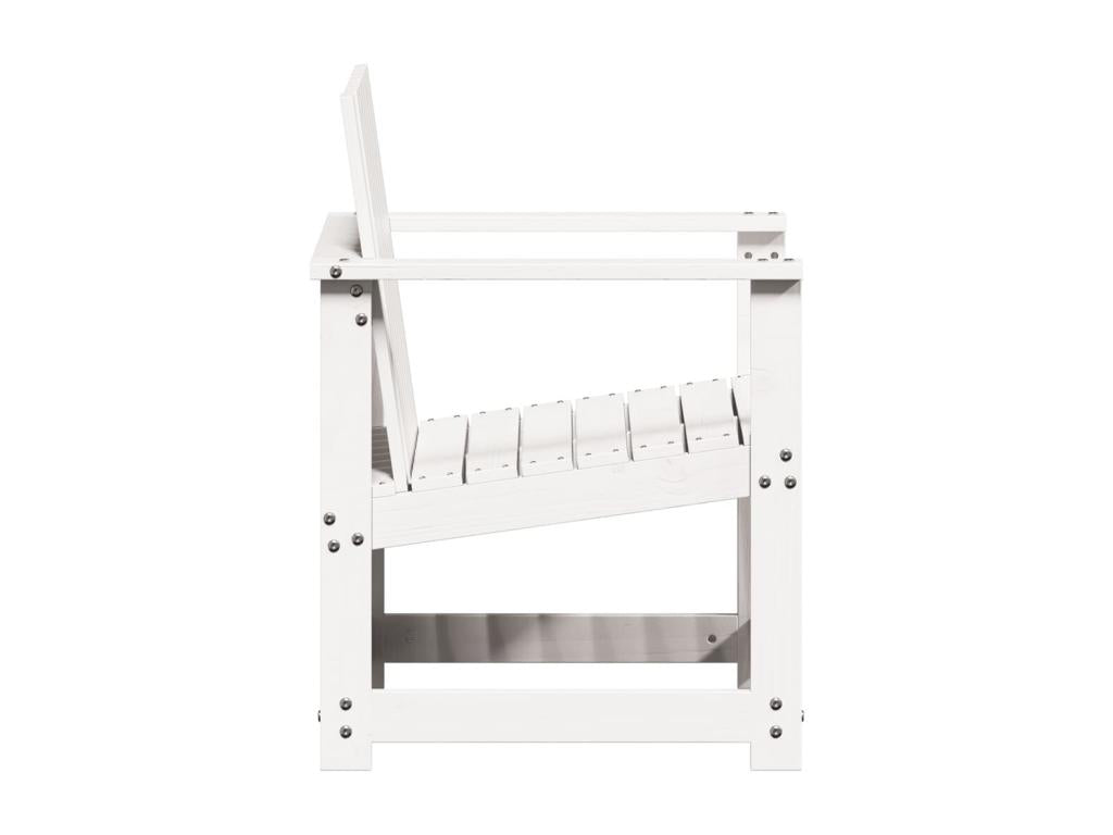Chaise de jardin blanc 62x56x77 cm bois de pin massif