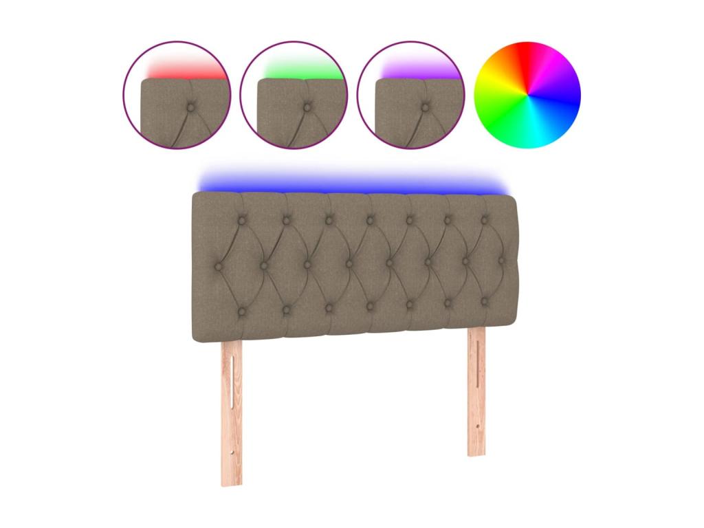 Tête de lit à LED Meublita 100x7x78/88 cm Tissu