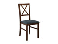 Chaise Victorville 156 Bleu - Noyer 93x43x40cm Tapisserie En bois Bois