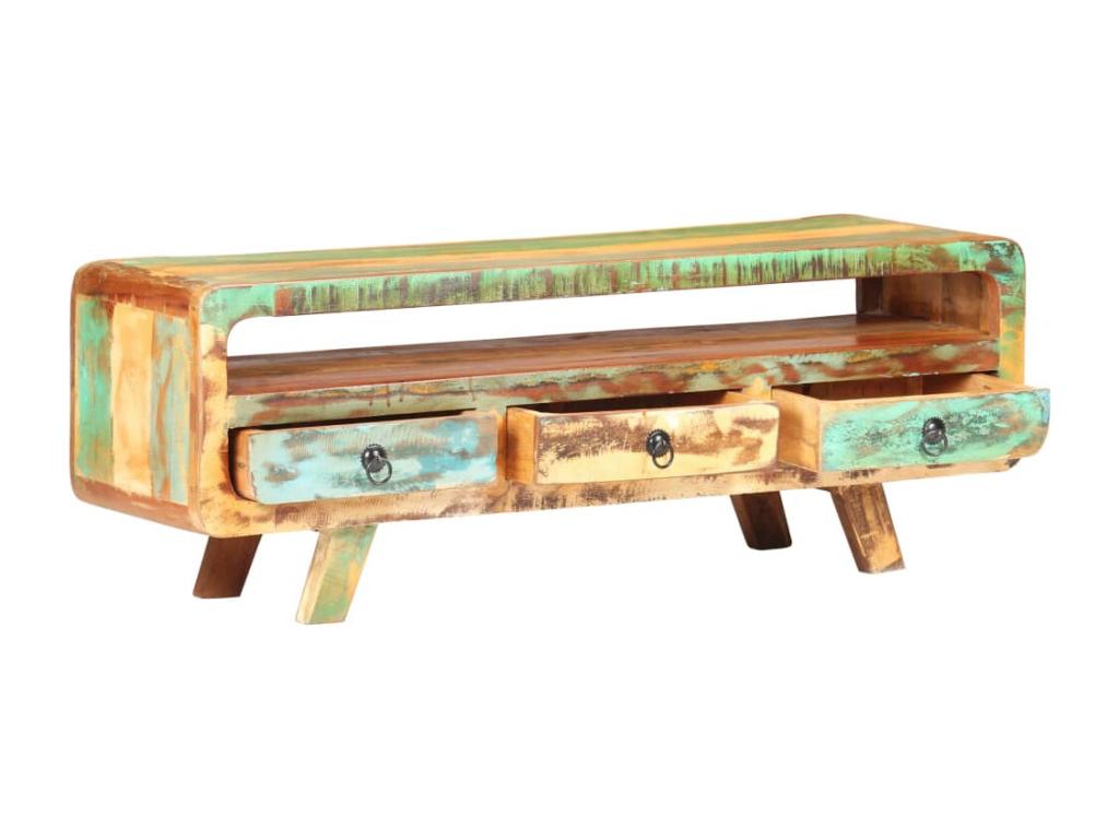 Meuble TV 117x30x41 cm Bois de récupération massif