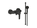 Pack mitigeur douche mécanique Doucezen Start noir ensemble de douche Doucezen Start avec barre support et pommeau noir