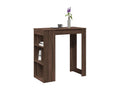 Table de bar avec étagères chêne marron bois d'ingénierie