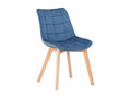chaise salle à manger - Velours / Noir - Bleu - Passaic