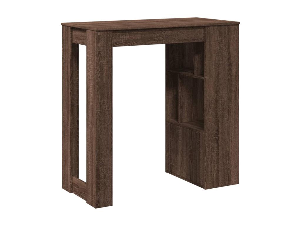Table de bar avec étagères chêne marron bois d'ingénierie