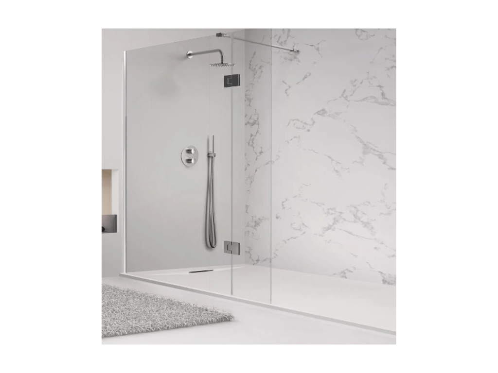 Receveur de Douche 110x90 cm BEIGE Ligne Meublita PLUS En Résine et Poudre de Marbre Avec Grille Latérale EN RéSINE DE MARBRE