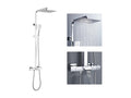 Colonne de douche thermostatique 3 Fonctions Doucezen de Douche en laiton avec Mitigeur de Douche Doucezen Hauteur réglable 98.5-129.5 cm Chromé