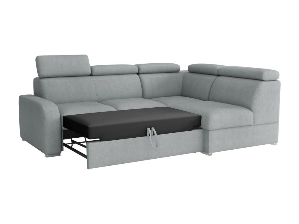 Canapé d'angle Meublita 229 Gris Fonction de couchage Bo?te de literie 250x200x85cm