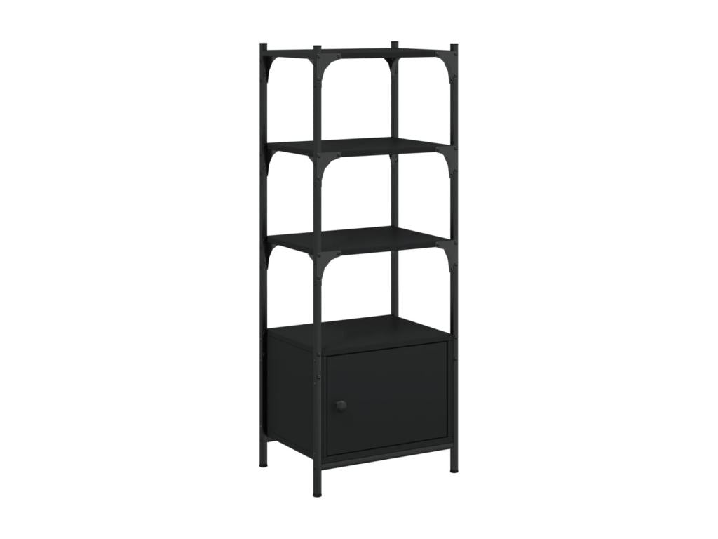 Bibliothèque à 3 niveaux noir 41x30x109.5 cm bois d'ingénierie