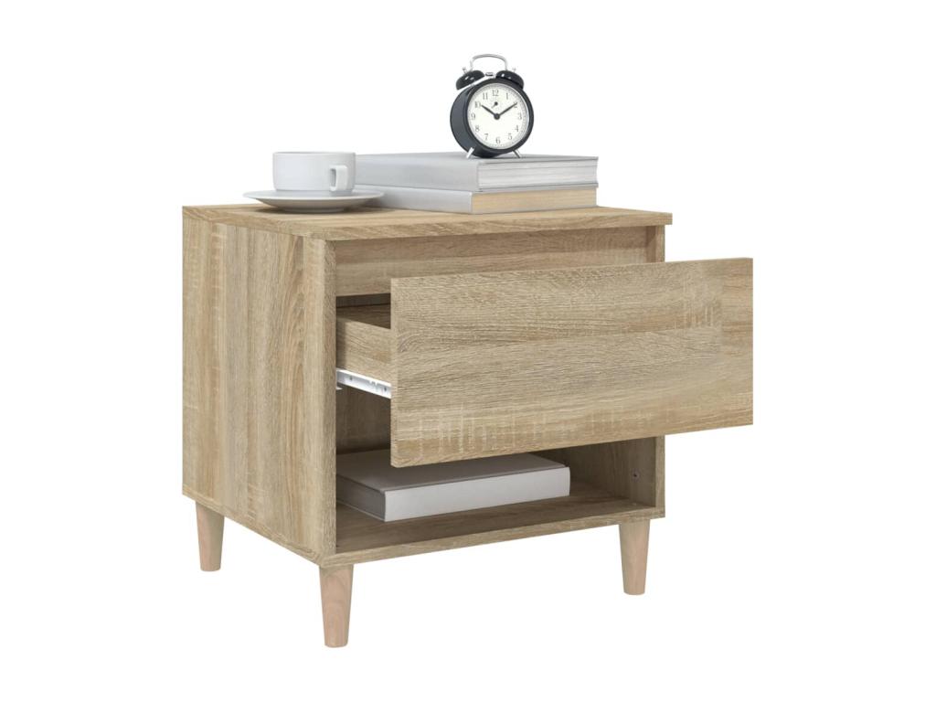 Tables de chevet 2pcs Chêne Meublita 50x46x50 Bois d'ingénierie