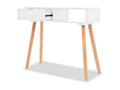 Table console Bois de pin massif 80x30x72 cm Blanc