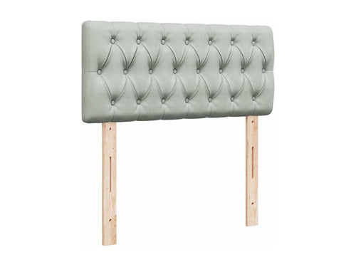Cadre de lit ottoman et matelas gris clair 90x190 cm velours