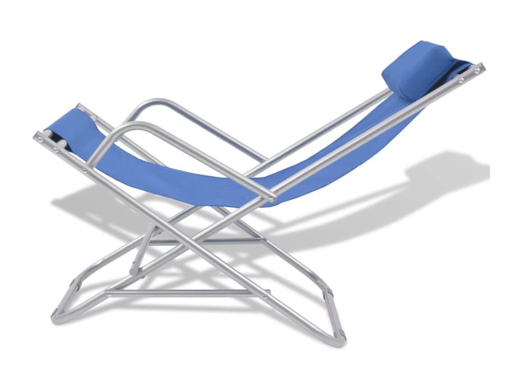 Chaises inclinables de terrasse bleue 69x61x94 cm 02 0011902
