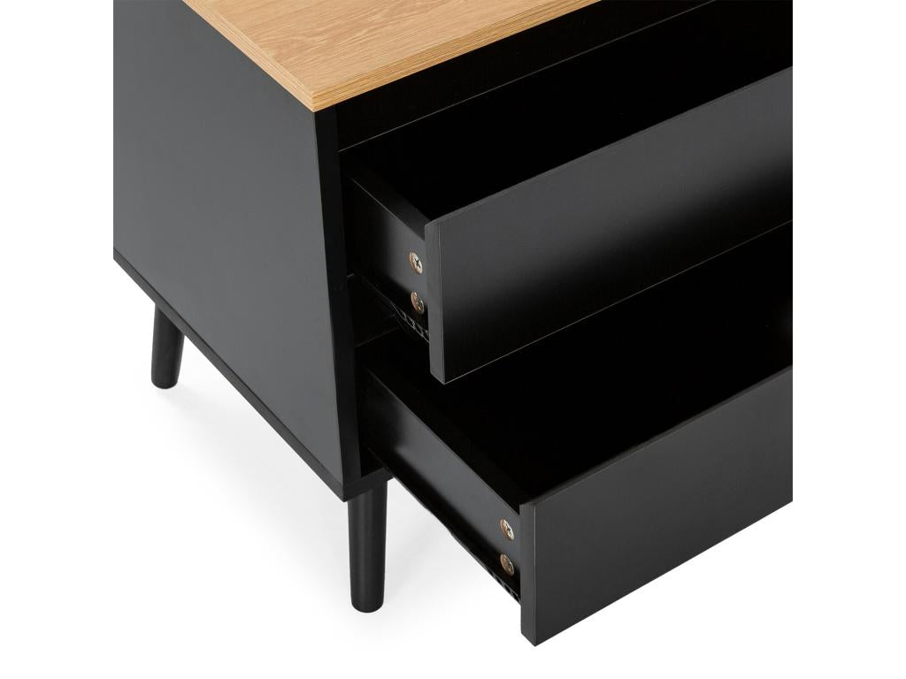 Table de chevet Meublita 2 tiroirs couleur Noir