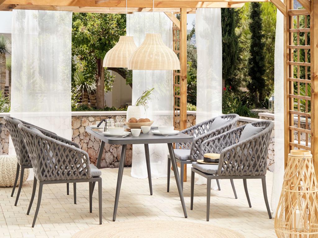 Table de jardin Verre Gris Meublita
