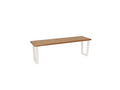 Banc en bois de pin et fer couleur vieilli et blanc 140x45cm - Doucezen