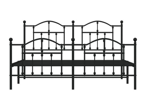 Cadre de lit métal avec tête de lit-pied de lit noir 183x213